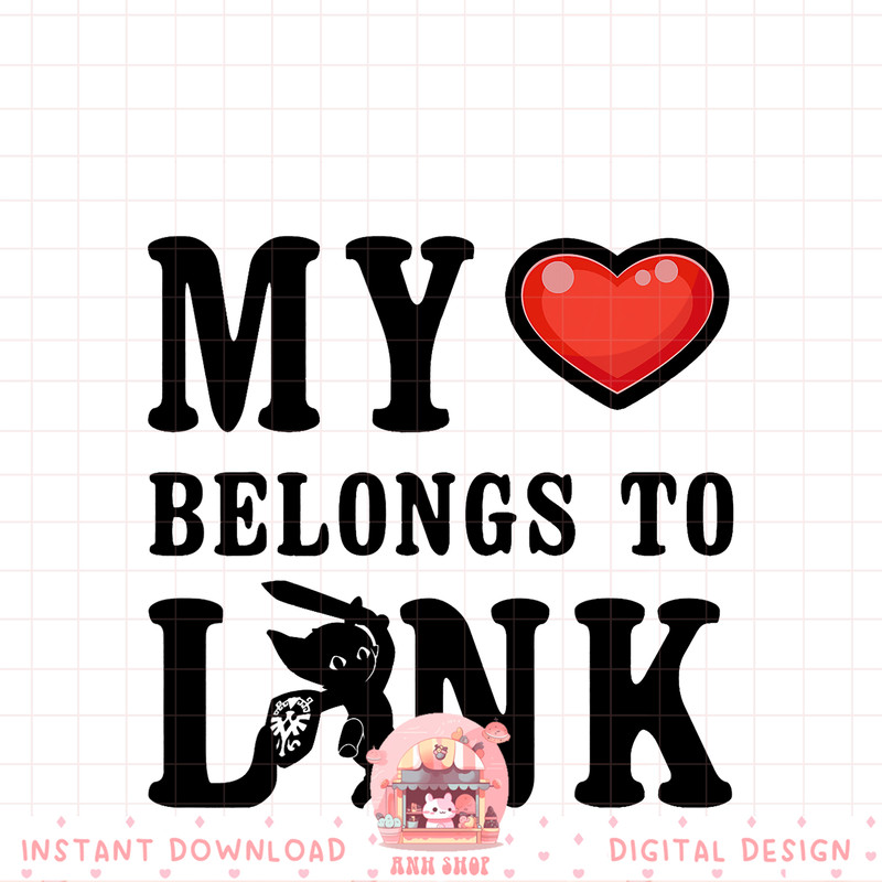 Legend of Zelda My Heart Belongs To Link Graphic png, digital download, instant png, digital download, instant .jpg
