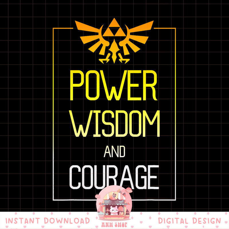 Legend Of Zelda Power, Wisdom And Courage Royal Crest Logo png, digital download, instant .jpg