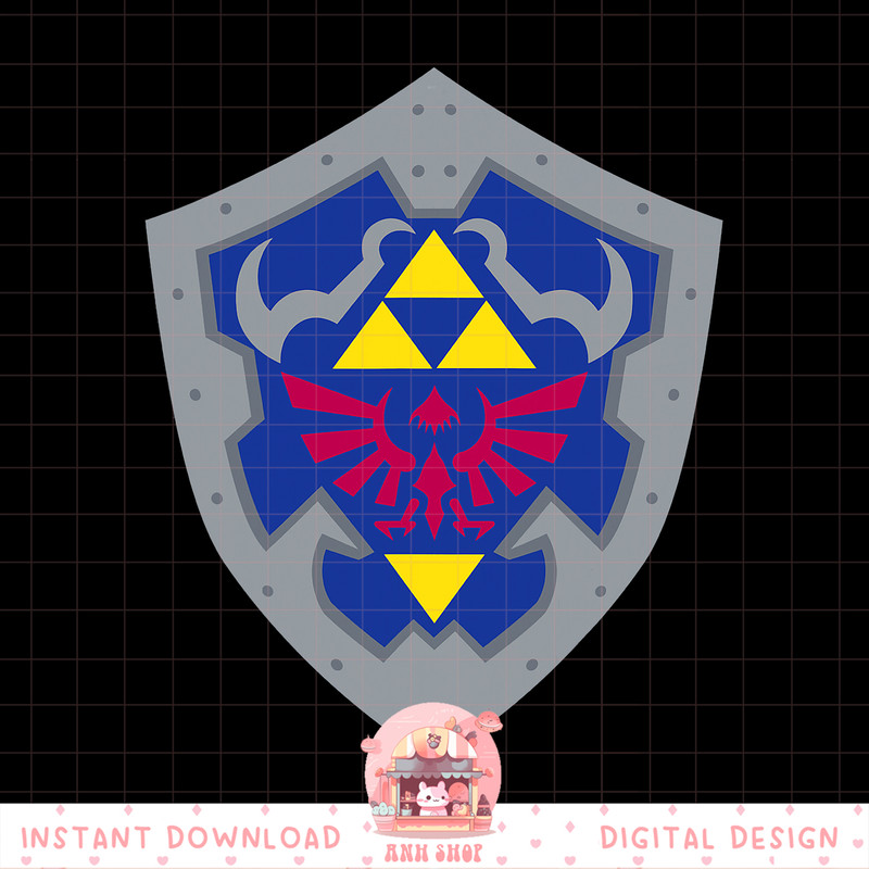 Legend Of Zelda Shield of Hyrule Portrait png, digital download, instant .jpg