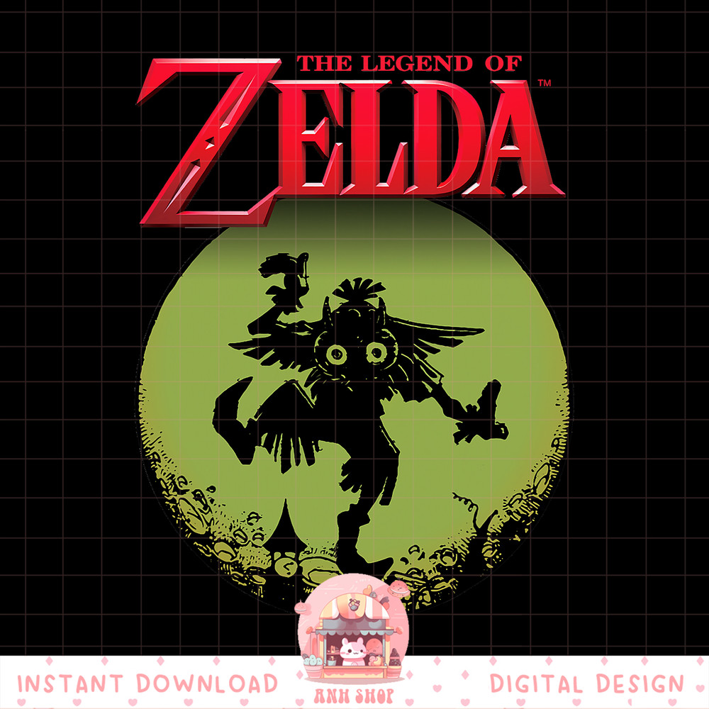 Legend Of Zelda Skull Kid Moon Silhouette Logo png, digital download, instant .jpg