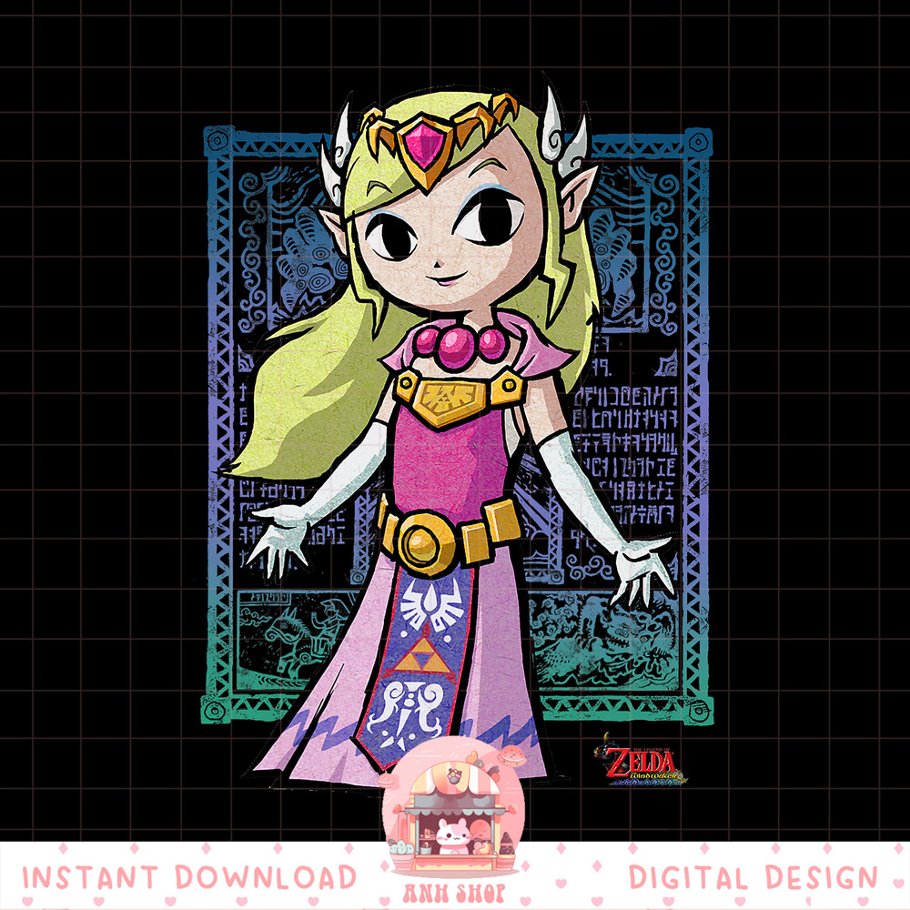 Legend Of Zelda Skyward Sword Zelda Hieroglyph Portrait png, digital download, instant .jpg