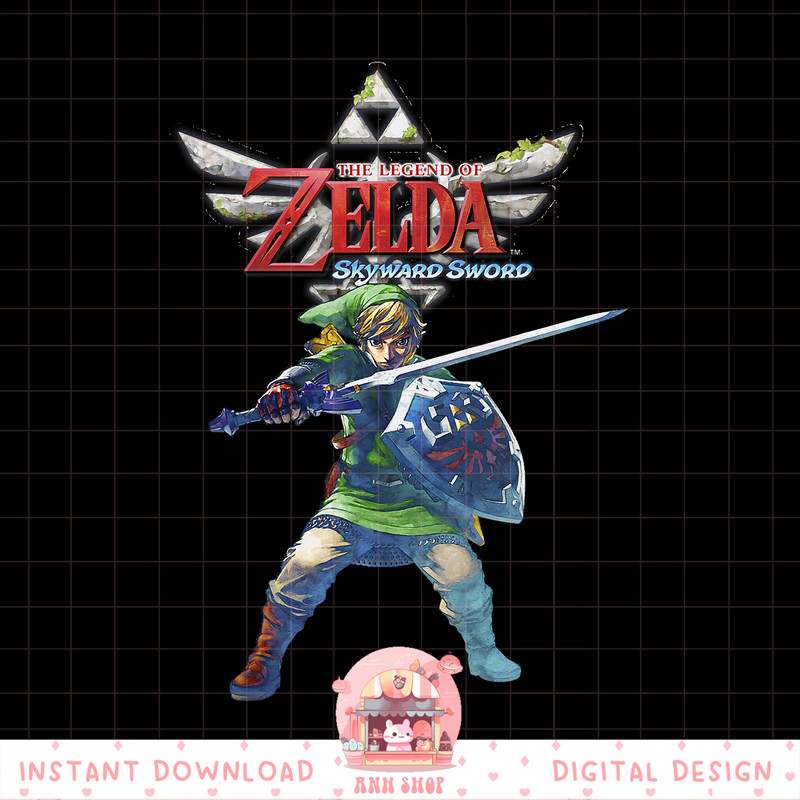 Legend Of Zelda The Skyward Sword Royal Crest Link Portrait png, digital download, instant .jpg