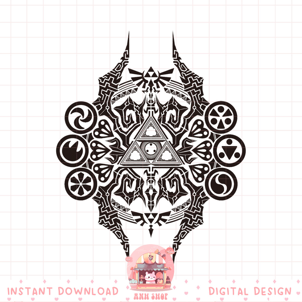 Legend Of Zelda Triforce Element Collage Portrait png, digital download, instant .jpg
