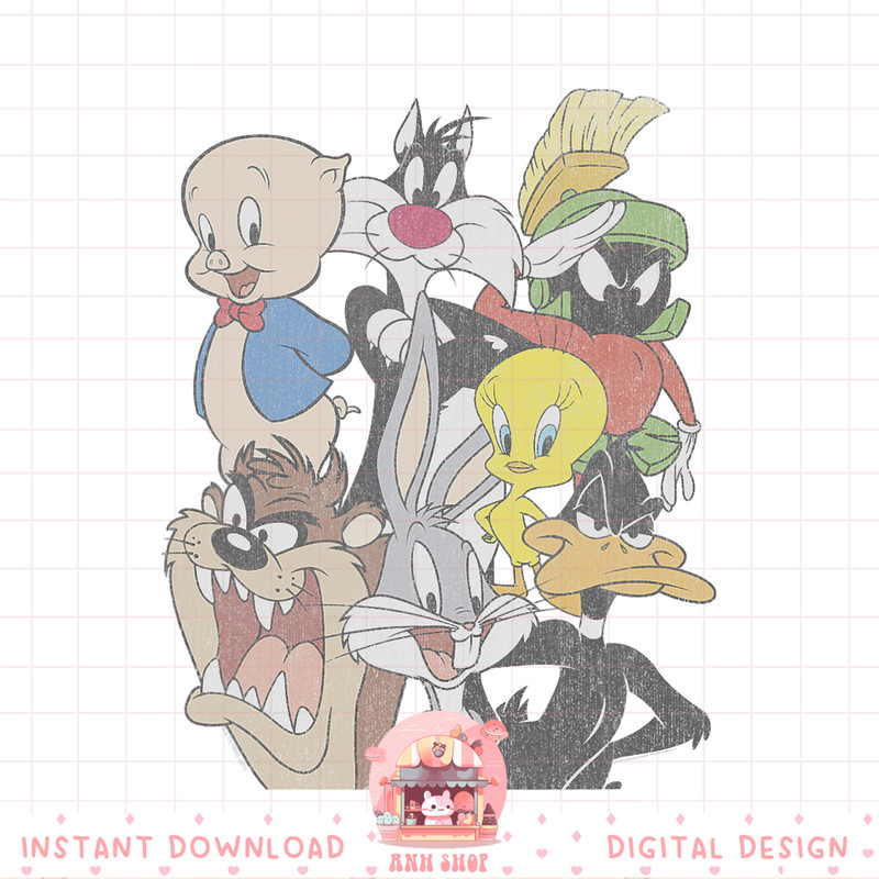 Looney Tunes Group Shot Candid Portrait png, digital download, instant .jpg