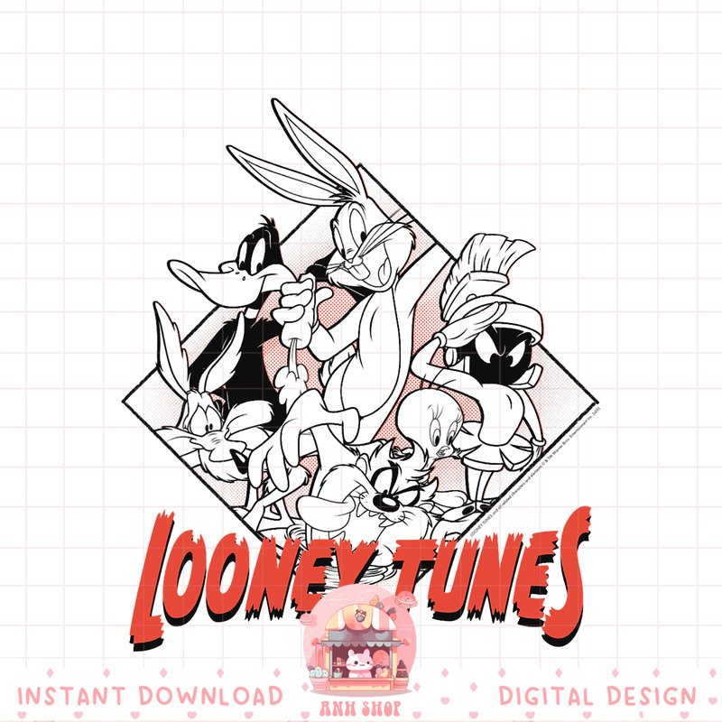 Looney Tunes Group Shot Diamond Portrait png, digital download, instant .jpg