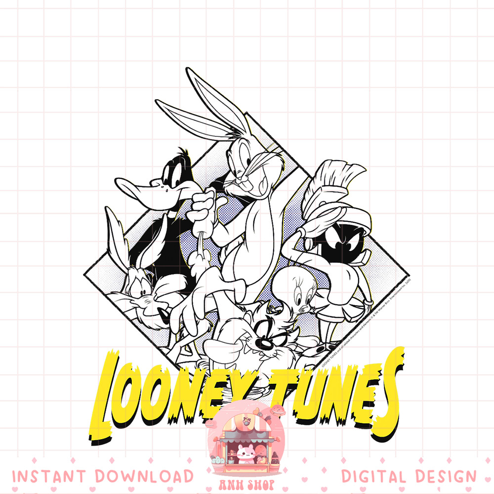 Looney Tunes Group Shot Outline png, digital download, instant .jpg