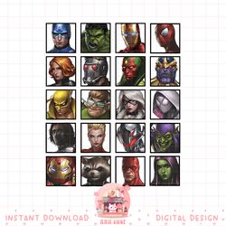 marvel future fight color portrait line-up graphic png, digital download, instant png, digital download, instant.pngmarv