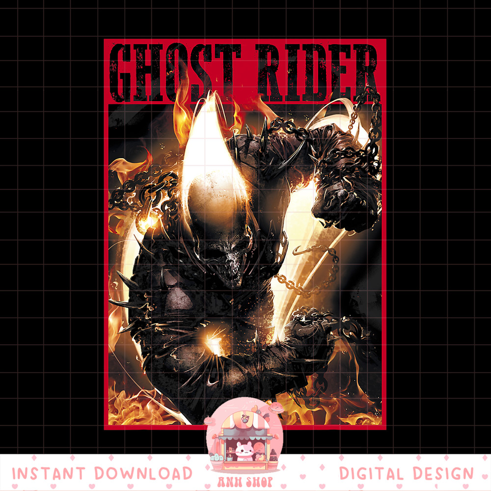 Marvel Ghost Rider Fury Comic Wanted Poster png, digital download, instant .jpg