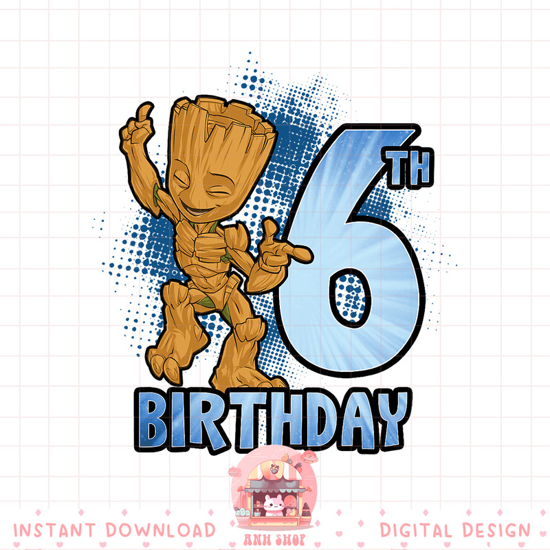 Marvel Guardians Of The Galaxy Baby Groot 6th Birthday png, digital download, instant .jpg