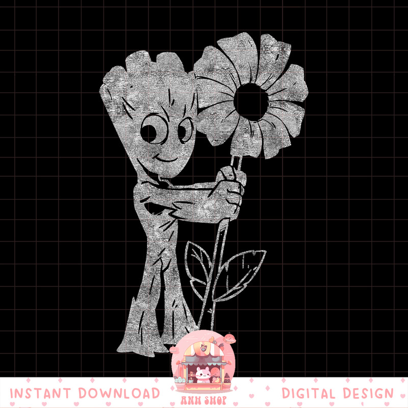 Marvel Guardians Of The Galaxy Groot Flower Stamp png, digital download, instant .jpg