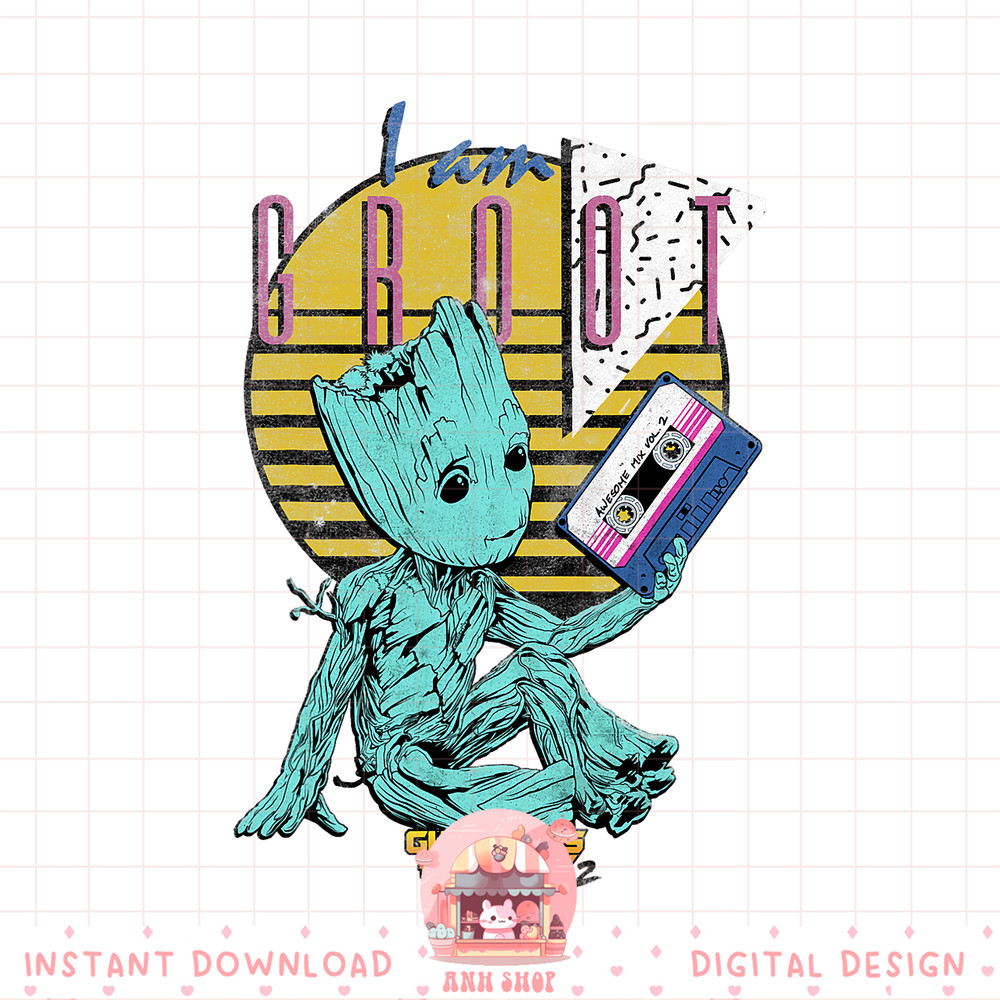 Marvel Guardians Of The Galaxy Vol 2 Baby Groot Retro 90_s png, digital download, instant .jpg