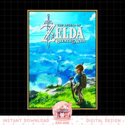 nintendo legend of zelda link scenery poster png, digital download, instant