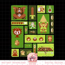 nintendo legend of zelda pixel collage graphic png, digital download, instant png, digital download, instant