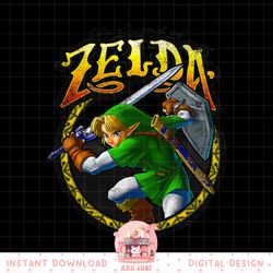 nintendo zelda fancy script fighting stance graphic png, digital download, instant png, digital download, instant