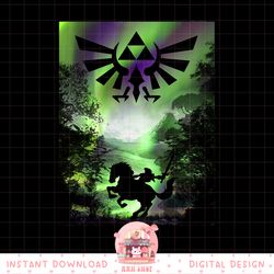 nintendo zelda link epona hyrule aurora silhouette png, digital download, instant png, digital download, instant