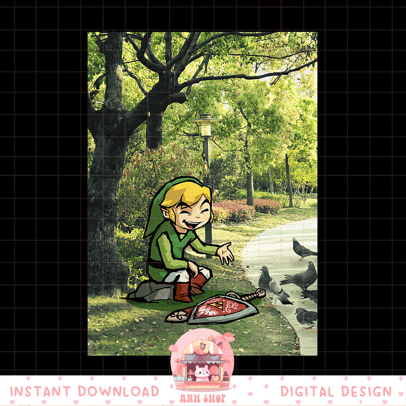 Nintendo Zelda Link In The Park Photo Graphic png, digital download, instant png, digital download, instant .jpg