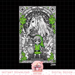 nintendo zelda link nouveau stained glass graphic png, digital download, instant png, digital download, instant