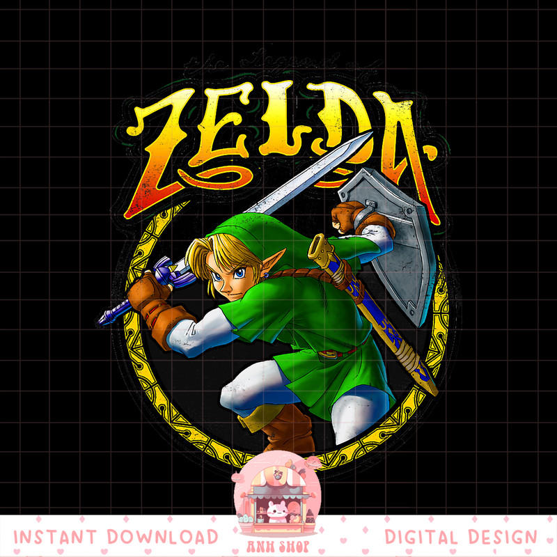 Nintendo Zelda Link Sword Ready Vintage Rock Badge png, digital download, instant png, digital download, instant .jpg