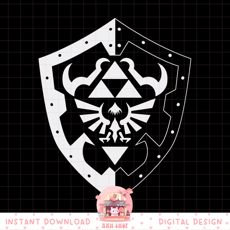 Nintendo Zelda Link_s Hylian Shield Line Art Graphic png, digital download, instant png, digital download, instant .jpg
