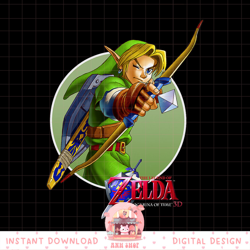 Nintendo Zelda Ocarina of Time 3D Link Aims Graphic png, digital download, instant png, digital download, instant .jpg