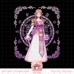 nintendo zelda pink ornate border portrait graphic png, digital download, instant png, digital download, instant