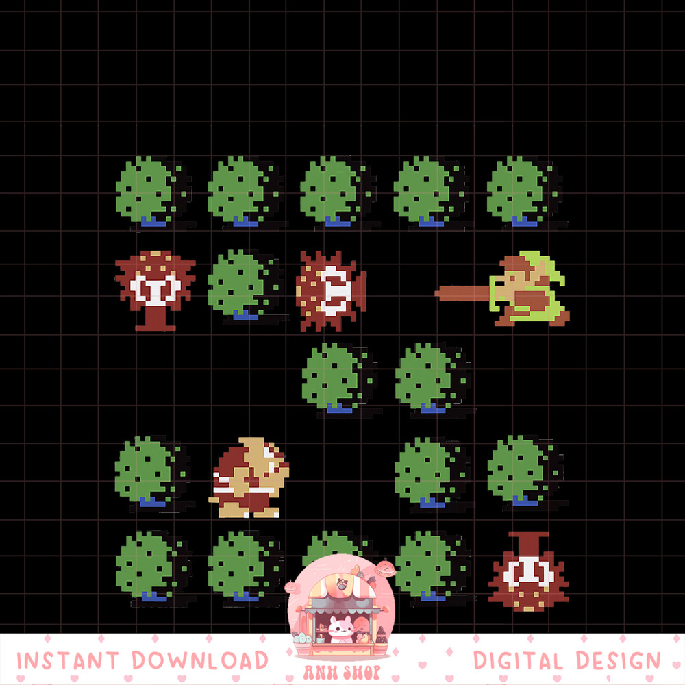 Nintendo Zelda Retro 8-Bit Bushes Hyrule Graphic png, digital download, instant png, digital download, instant .jpg