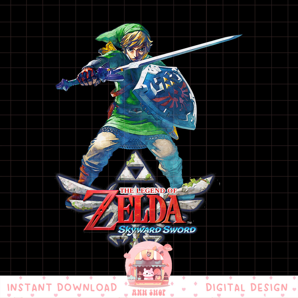 Nintendo Zelda Skyward Sword Link Ready For Battle png, digital download, instant png, digital download, instant .jpg
