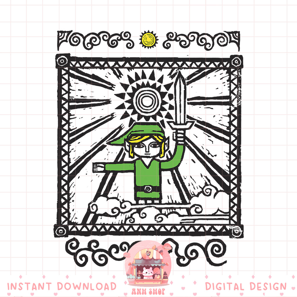 Nintendo Zelda Young Link Story Etching Graphic png, digital download, instant png, digital download, instant .jpg