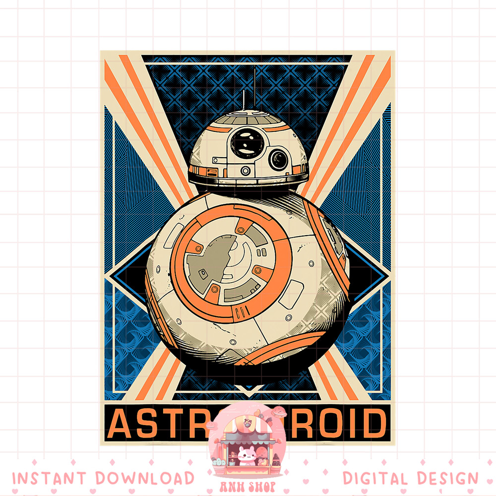 Star Wars The Force Awakens BB-8 Astro Droid Poster png, digital download, instant .jpg