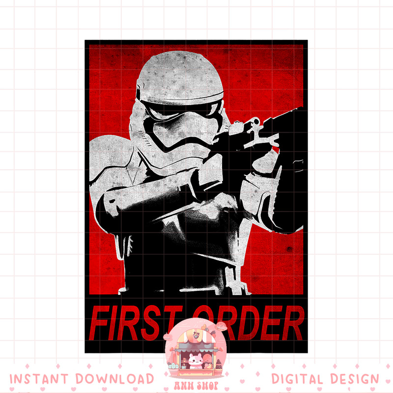 Star Wars The Force Awakens Stormtrooper First Order Poster png, digital download, instant .jpg