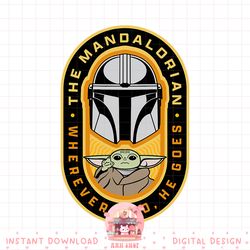 star wars the mandalorian _ grogu i go where he goes logo png, digital download, instant