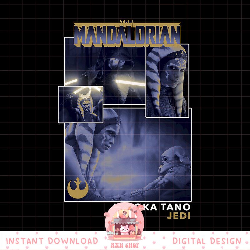 Star Wars The Mandalorian Ahsoka Tano Jedi Collage R13 png, digital download, instant .jpg