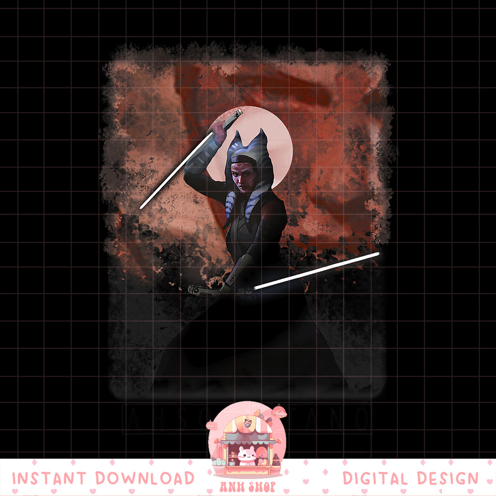 Star Wars The Mandalorian Ahsoka Tano Painted Portrait R13 png, digital download, instant .jpg