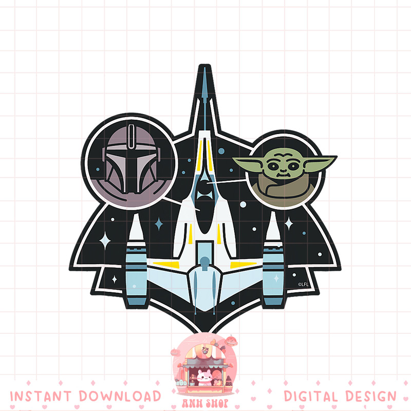 Star Wars The Mandalorian and Grogu N-1 Starfighter Top View png, digital download, instant .jpg