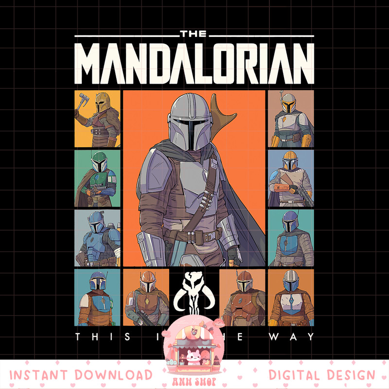 Star Wars The Mandalorian Character Grid This Is The Way png, digital download, instant .jpg