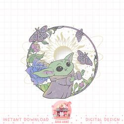 star wars the mandalorian grogu the way butterfly circle png, digital download, instant