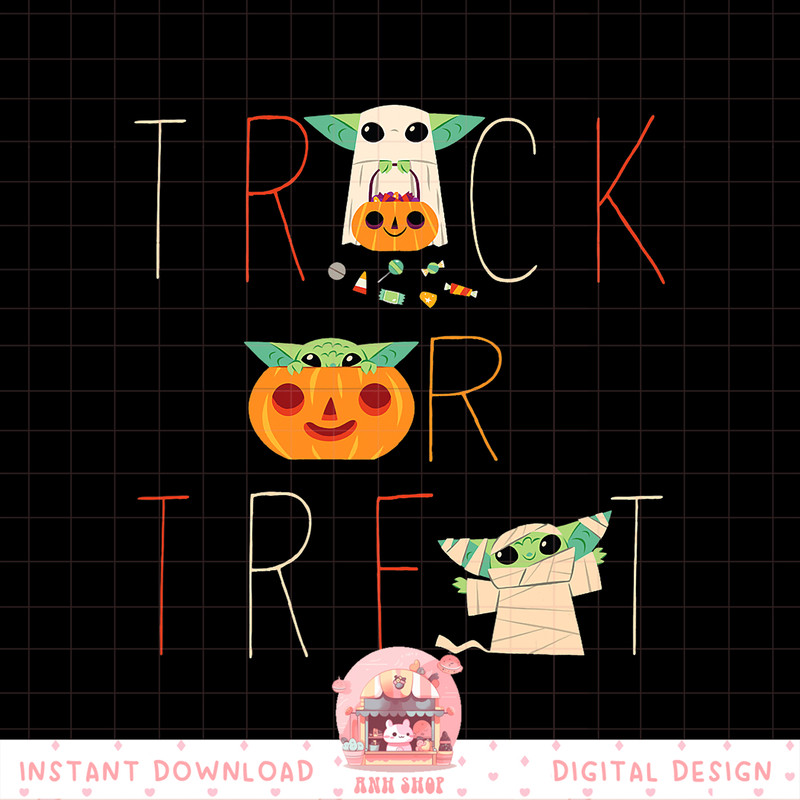 Star Wars The Mandalorian Grogu Trick or Treat Halloween png, digital download, instant .jpg