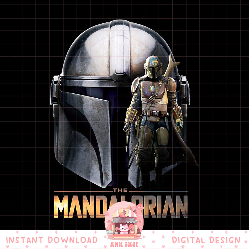 Star Wars The Mandalorian Helmet Portrait Mashup png, digital download, instant .jpg