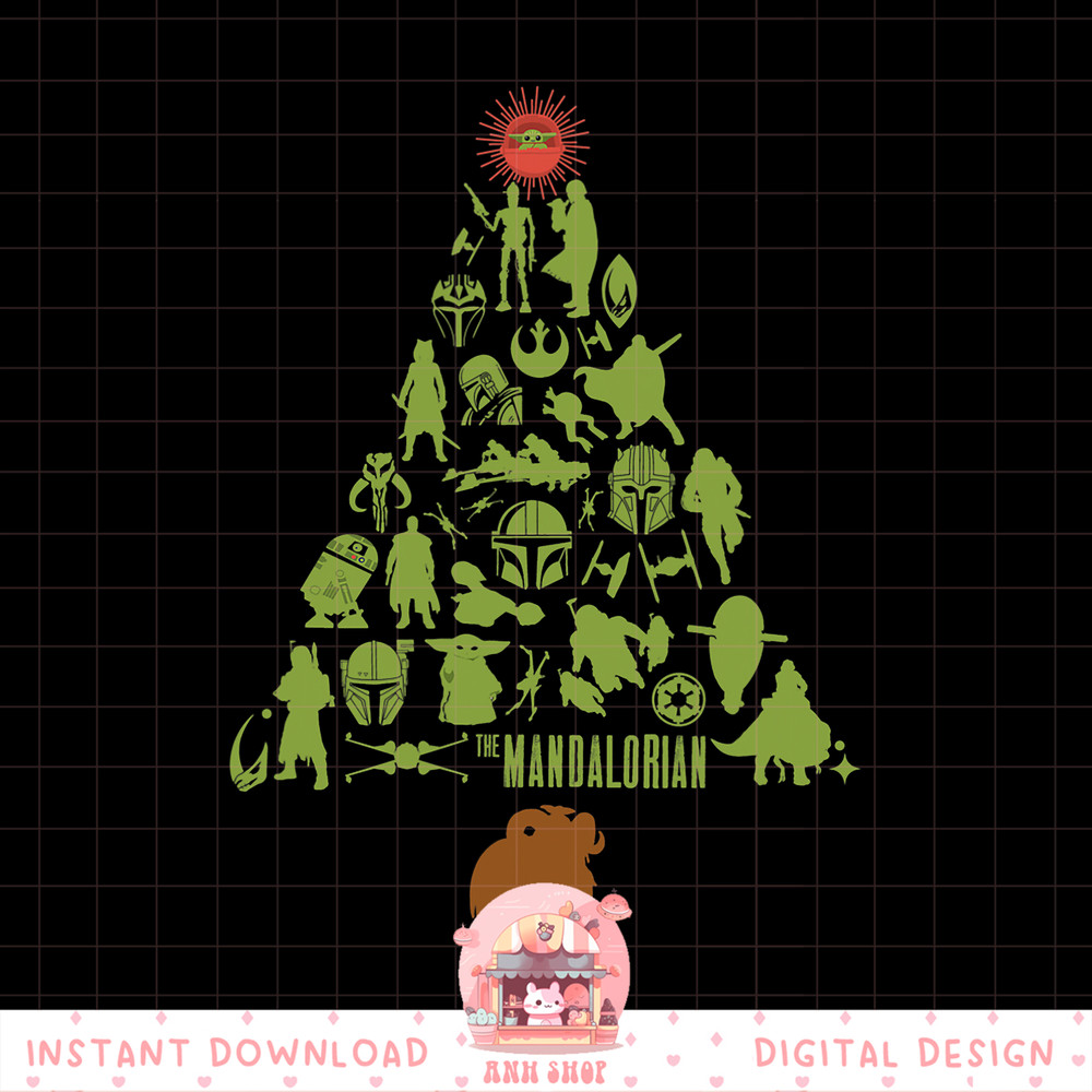Star Wars The Mandalorian Holiday Christmas Tree png, digital download, instant .jpg