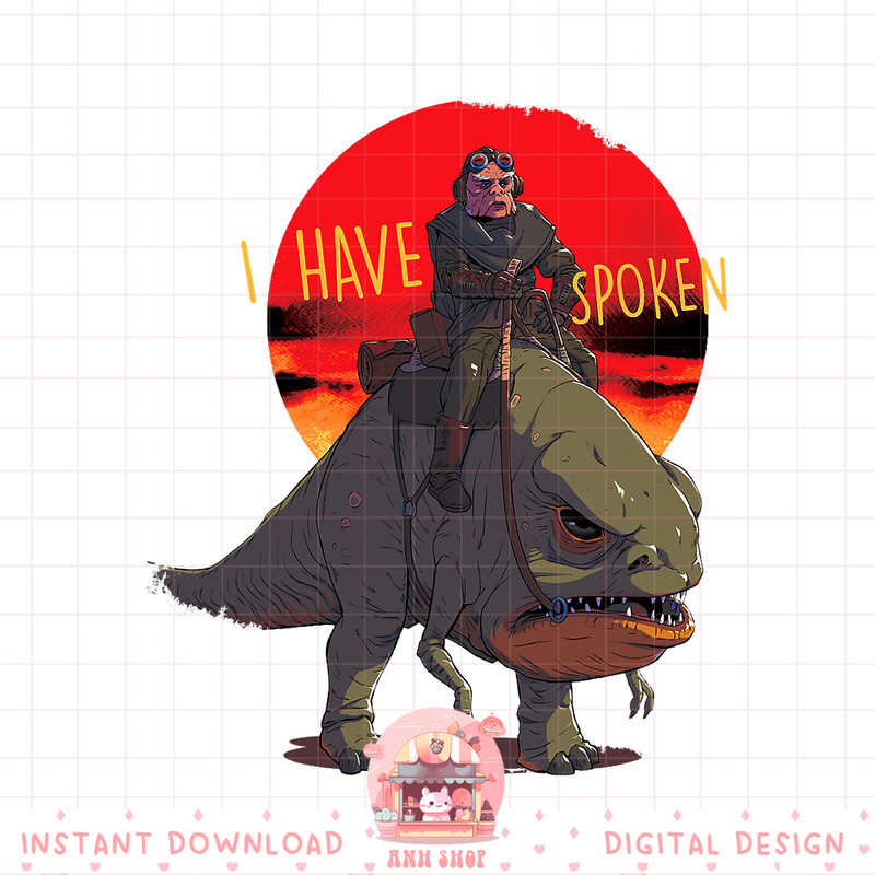 Star Wars The Mandalorian Kuiil Blurrg I Have Spoken png, digital download, instant .jpg