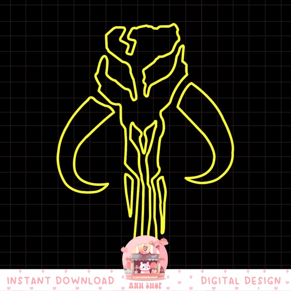 Star Wars The Mandalorian Mythosaur Neon Outline png, digita | Inspire ...