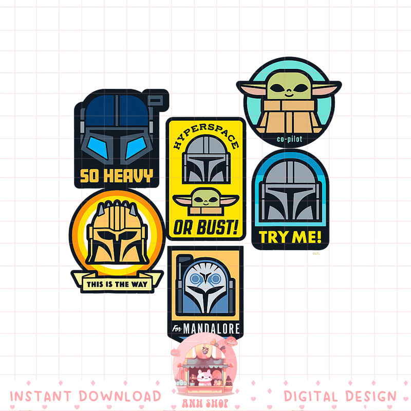 Star Wars The Mandalorian Season 3 Character Stickers Grogu png, digital download, instant .jpg