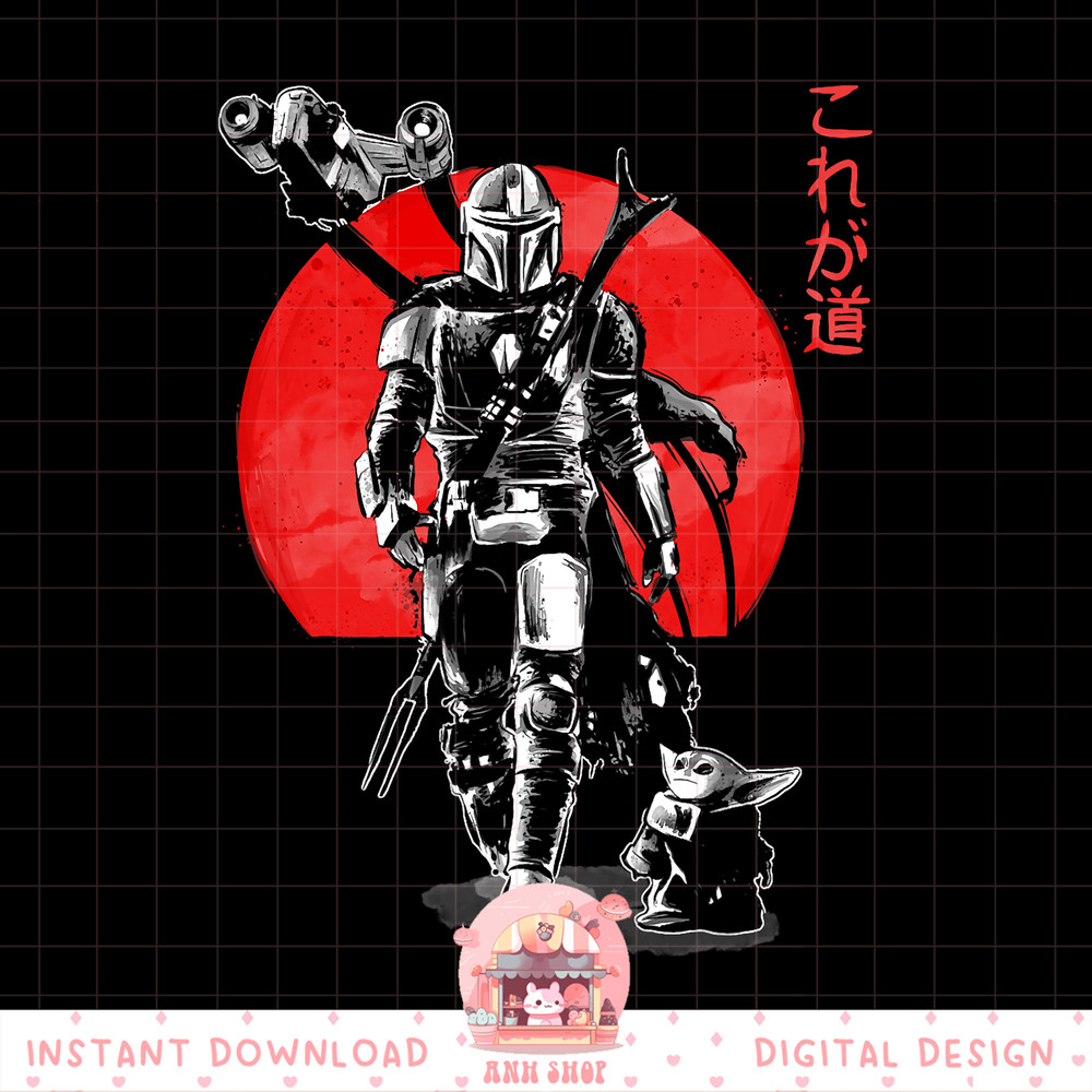 Star Wars The Mandalorian Sumi Ink Portrait png, digital download, instant .jpg