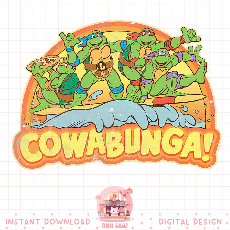 Teenage Mutant Ninja Turtles Gang Retro Cowabunga png, digital download, instant .jpg
