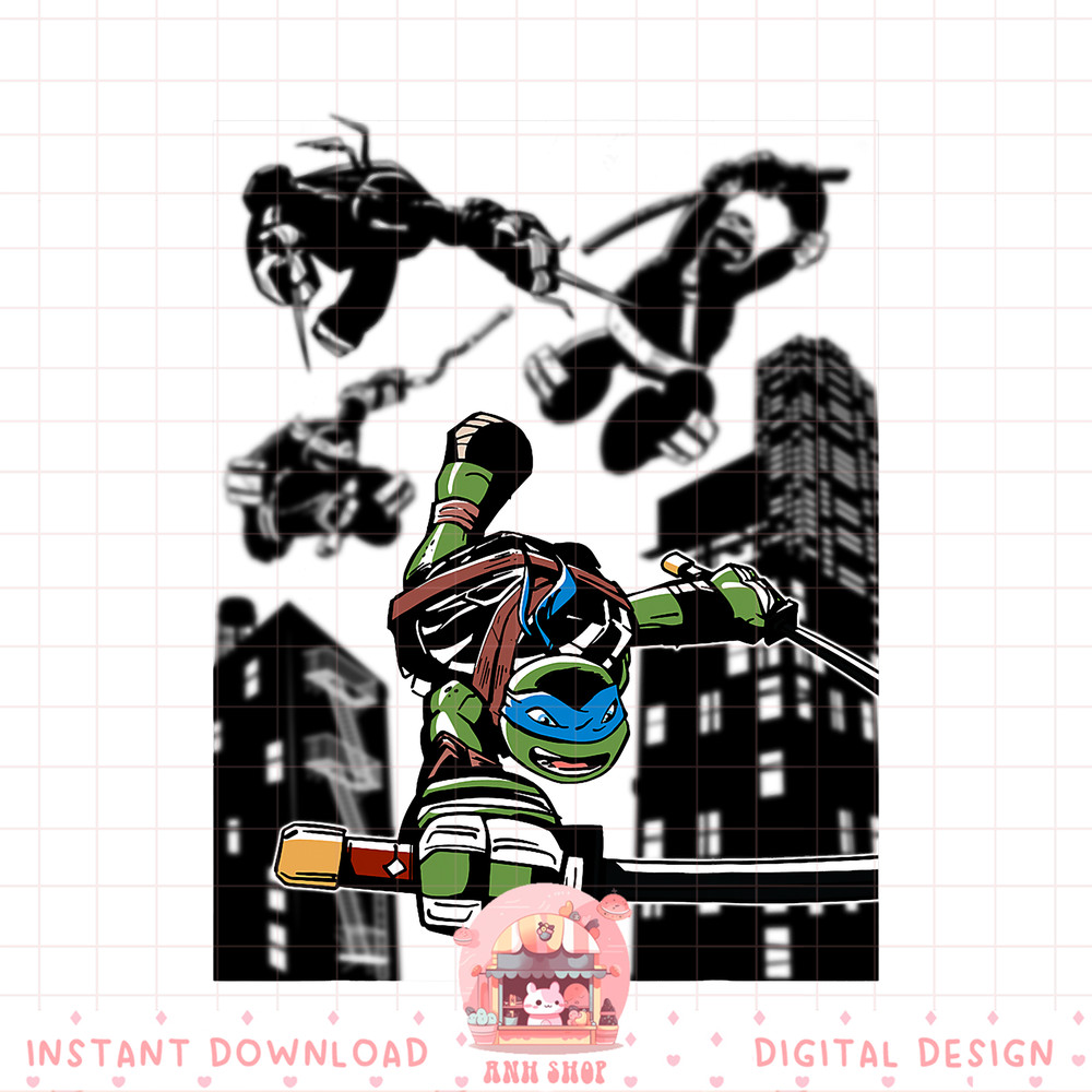 Teenage Mutant Ninja Turtles Leonardo Leap png, digital download, instant .jpg