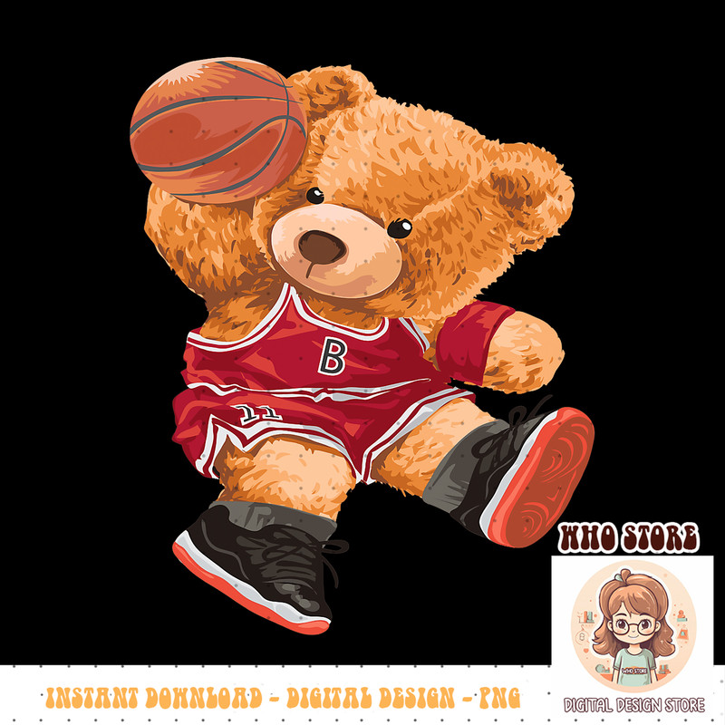 Funny Teddy Bear Basketball Slam Dunk Sport Cute Cartoon PNG sublimation copy.jpg