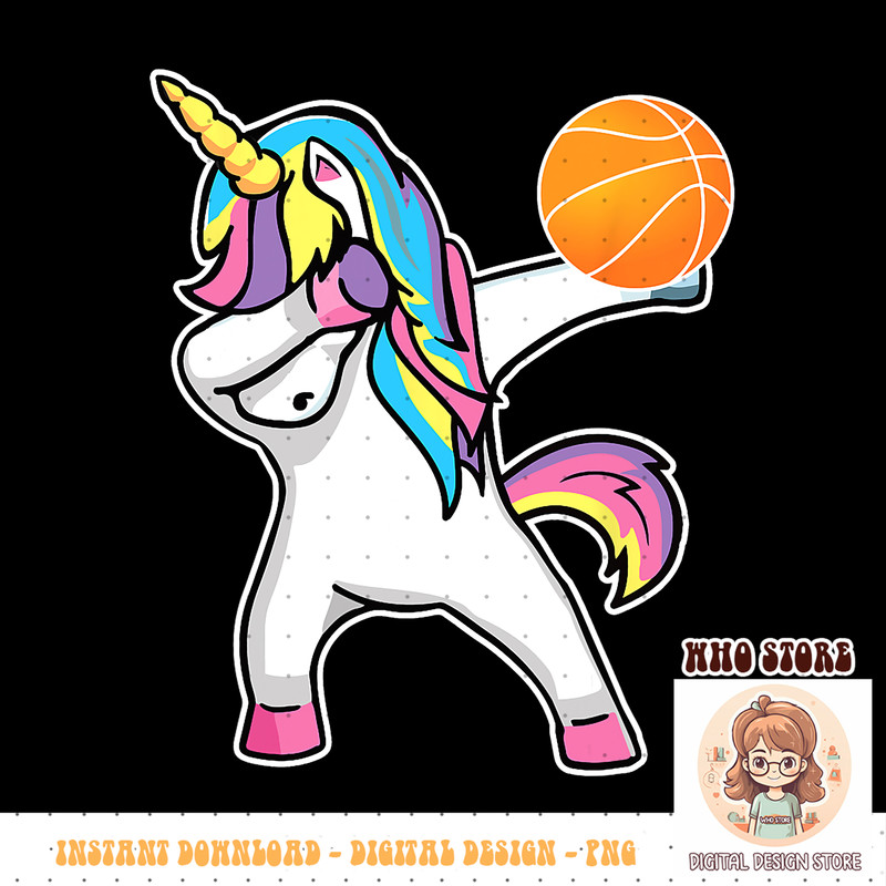 Girls Unicorn Dabbing Basketball Player Shirt Funny Bballer PNG sublimation copy.jpg
