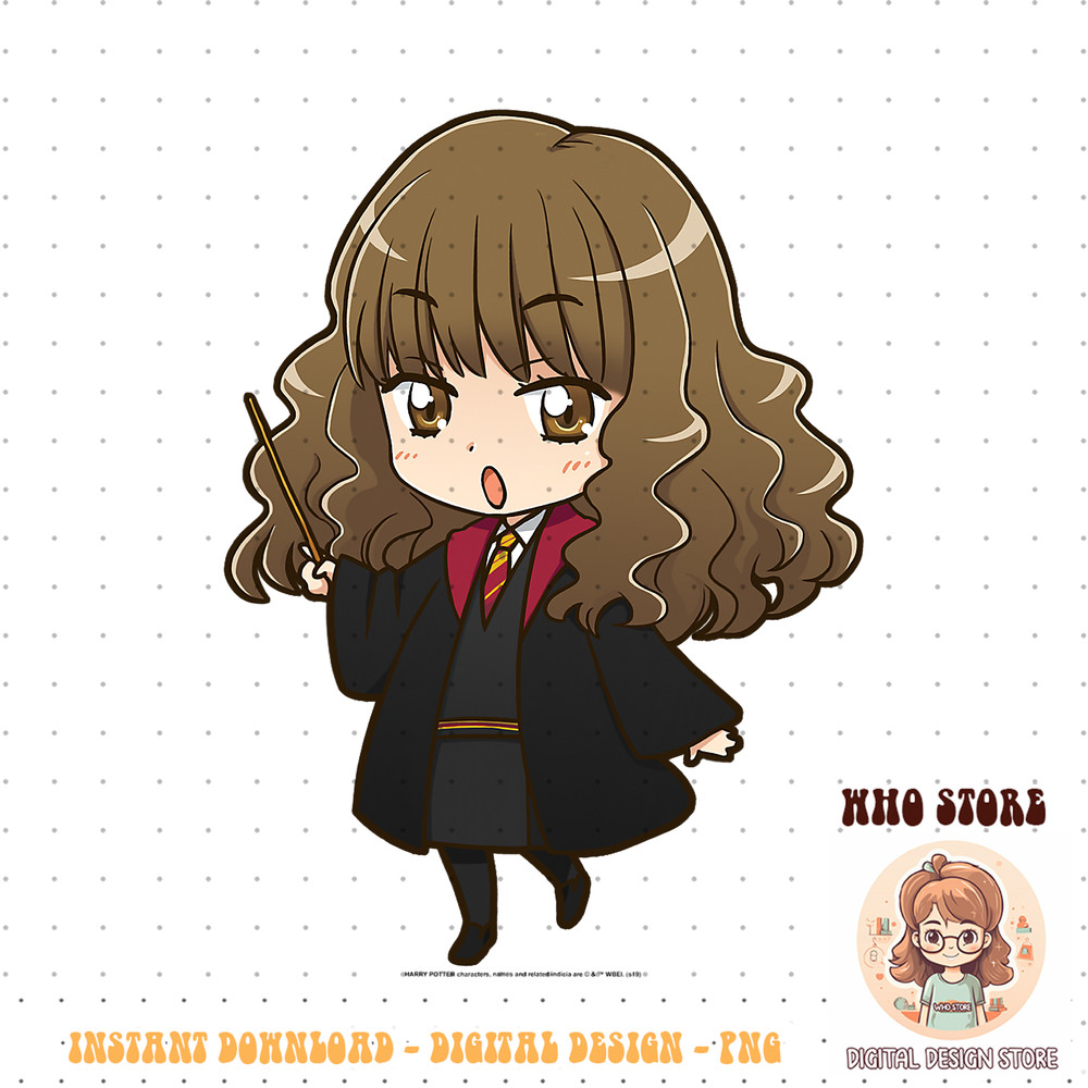 Harry Potter Hermione Granger Anime Style Portrait PNG Download.jpg