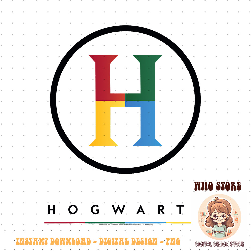 Harry Potter Hogwarts Four Colored, H, Logo PNG Download.jpg