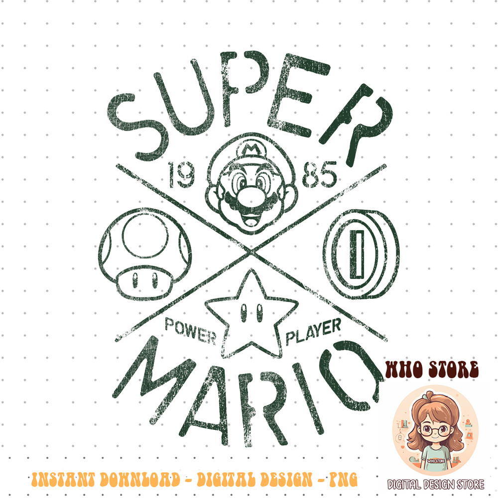Nintendo Super Mario Vintage Crest 1985 Graphic png download png download copy.jpg